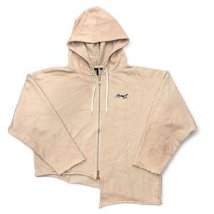 Jong Kook BTS ARMYST ZIP HOODIE Tie Dye Soft Pink XL Asymmetrical Raw Hem Kpop